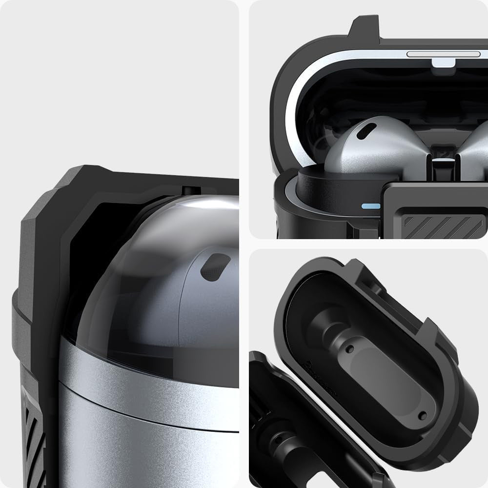 Schutzhülle für Galaxy Buds 3 / 3 Pro, Spigen Lock Fit, Matt Schwarz