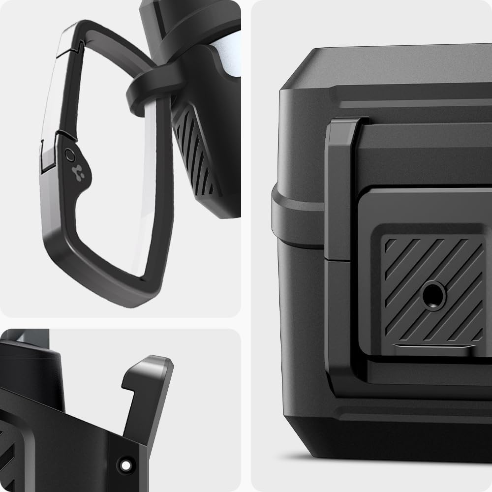 Schutzhülle für Galaxy Buds 3 / 3 Pro, Spigen Lock Fit, Matt Schwarz