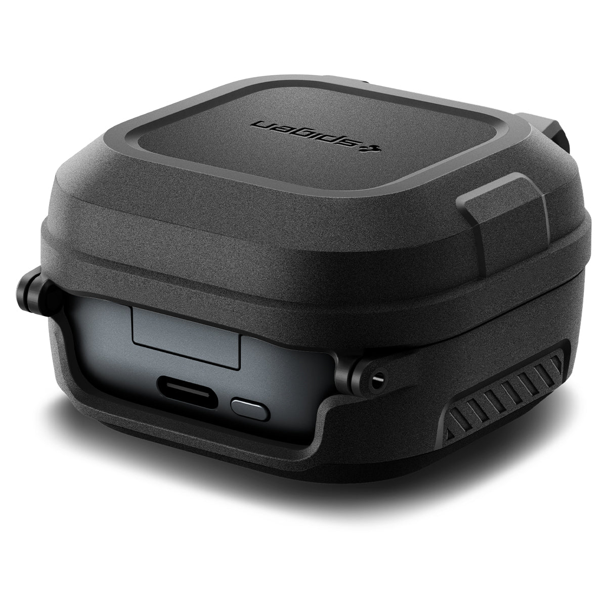 Hülle für Galaxy Buds 4 / 4 Pro, Spigen Lock Fit, Matt Schwarz