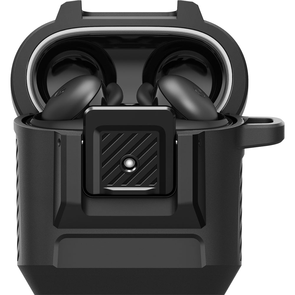 Hülle für Google Pixel Buds 2a, Spigen Lock Fit, Matt Schwarz