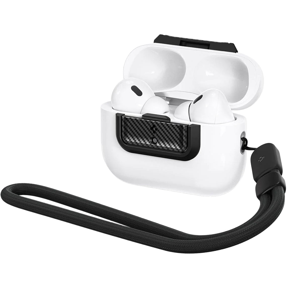 Verschluss für Hülle Spigen Lock Fit M für AirPods Pro 2 / 1, Karbon-Muster
