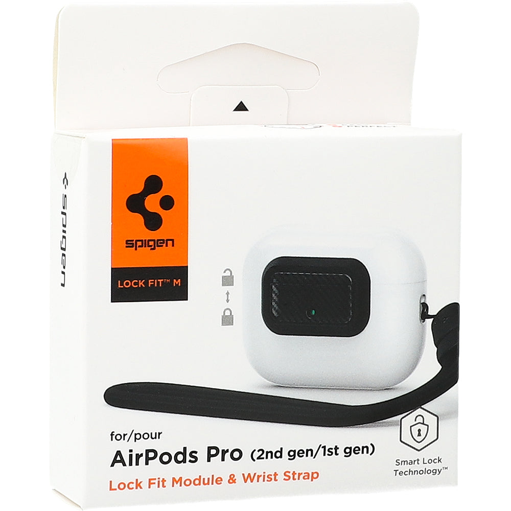 Verschluss für Hülle Spigen Lock Fit M für AirPods Pro 2 / 1, Karbon-Muster