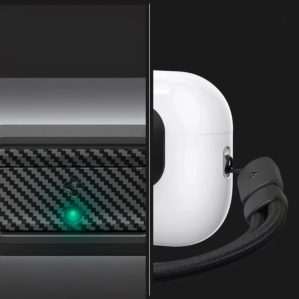 Verschluss für Hülle Spigen Lock Fit M für AirPods Pro 2 / 1, Karbon-Muster
