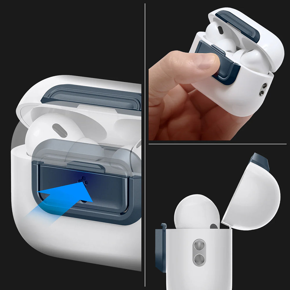 Verschluss für Hülle Spigen Lock Fit M für AirPods Pro 2 / 1, Dunkelblau