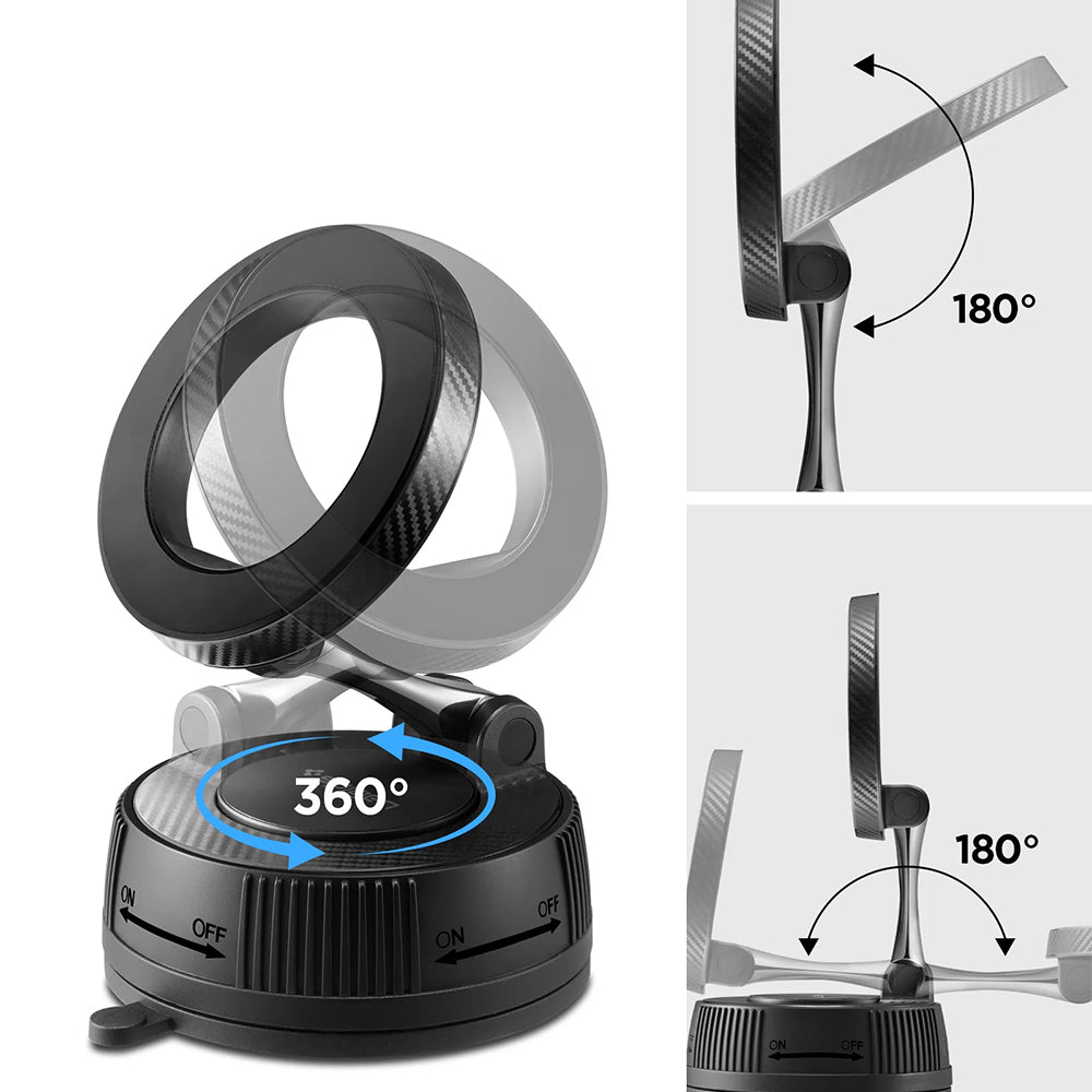Magnetische Autohalterung für MagSafe, für Armaturenbrett / Windschutzscheibe, Spigen MFT36, Schwarz