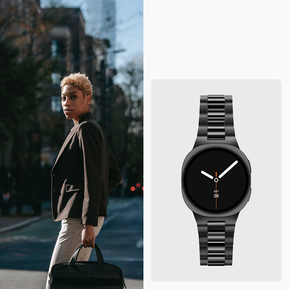 Armband für Samsung Samsung Galaxy Watch 9 40 mm / 44 mm / 8 40 mm / 44 mm / 8 Classic 46 mm, Spigen Modern Fit 316L, Schwarz