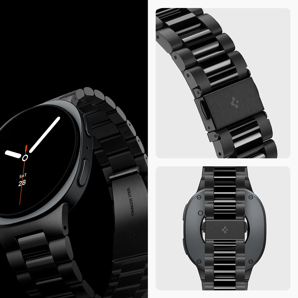 Armband für Samsung Samsung Galaxy Watch 9 40 mm / 44 mm / 8 40 mm / 44 mm / 8 Classic 46 mm, Spigen Modern Fit 316L, Schwarz