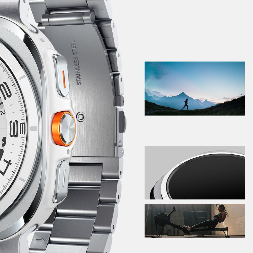 Armband für Galaxy Watch Ultra 2 / 1, Spigen Modern Fit, Silbern