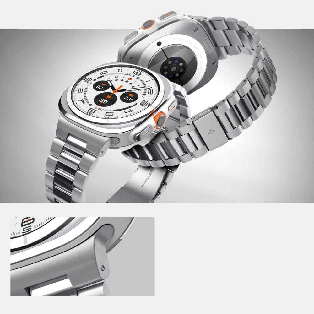 Armband für Galaxy Watch Ultra 2 / 1, Spigen Modern Fit, Silbern