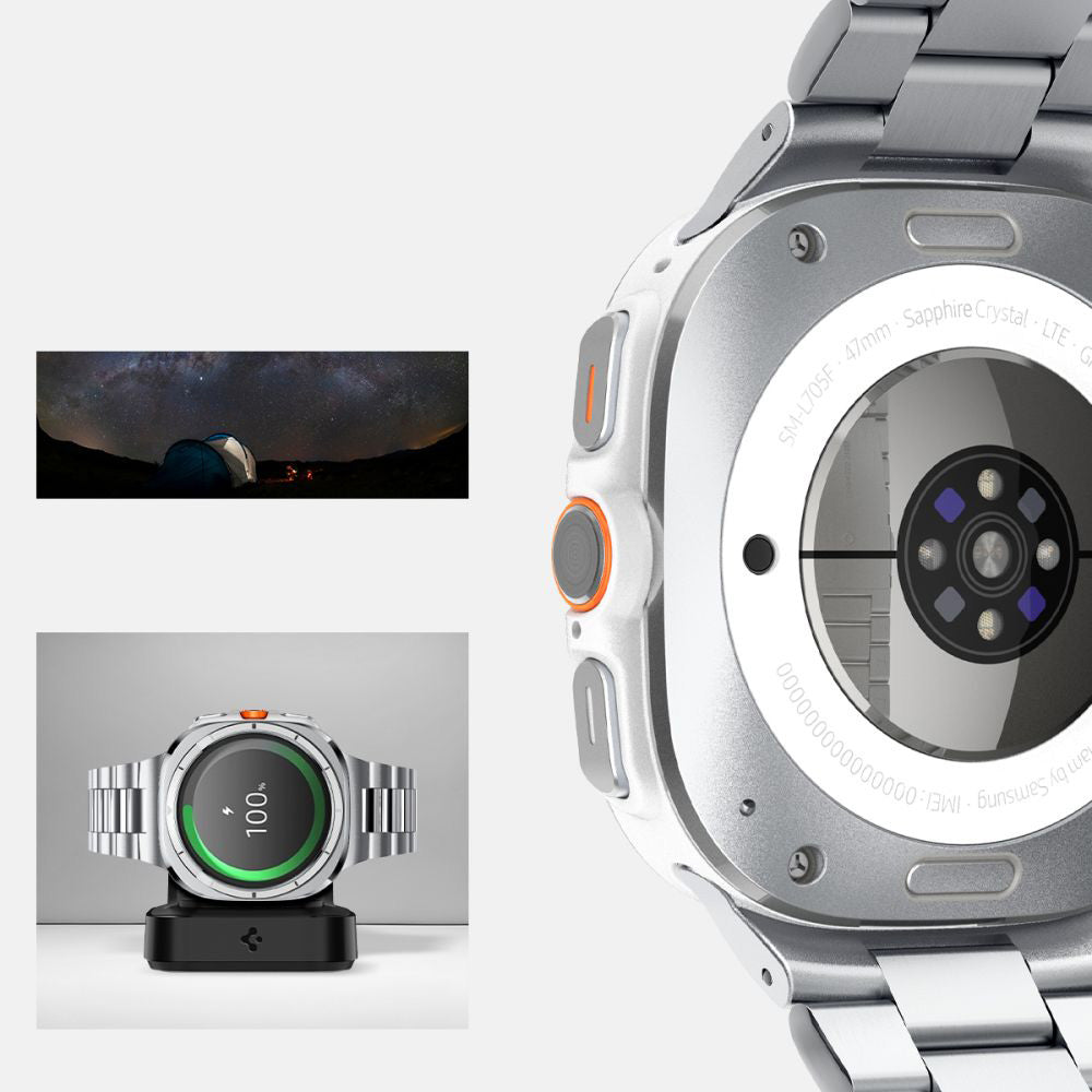 Armband für Galaxy Watch Ultra 2 / 1, Spigen Modern Fit, Silbern