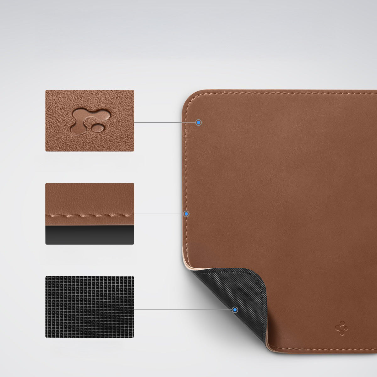 Öko-Leder-Schreibtisch/Mausunterlage, Spigen LD301, Braun