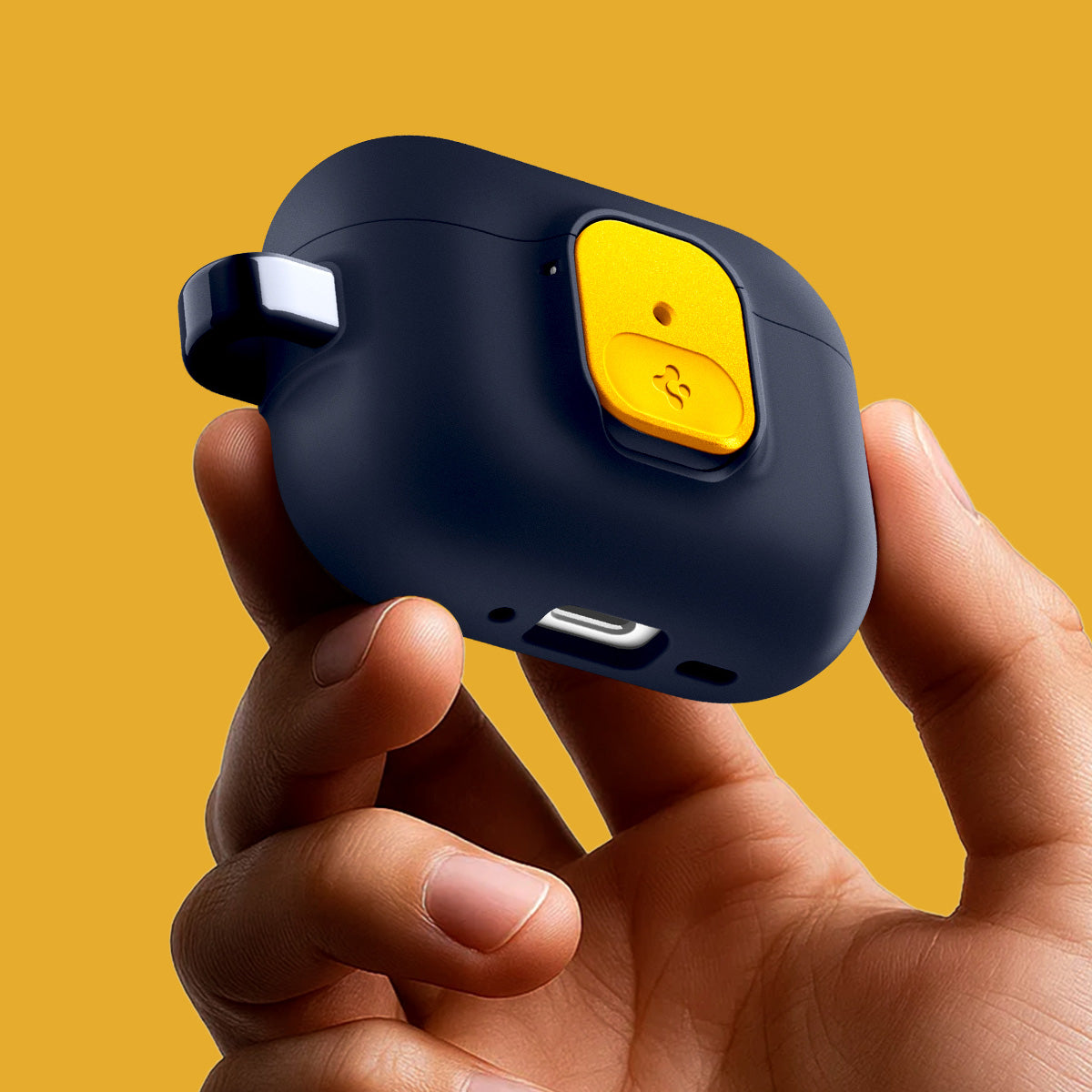 Hülle für Apple AirPods Pro 3, Spigen Nano Pop, Dunkelblau-Gelb