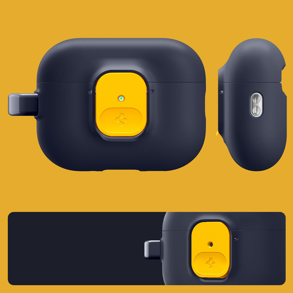 Hülle für Apple AirPods Pro 3, Spigen Nano Pop, Dunkelblau-Gelb