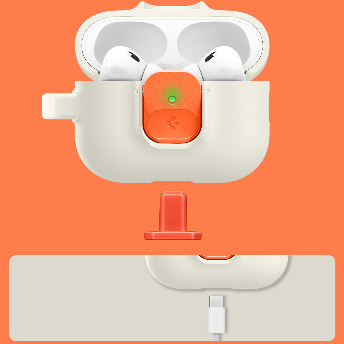 Hülle für Apple AirPods Pro 3, Spigen Nano Pop, Beige-Orange