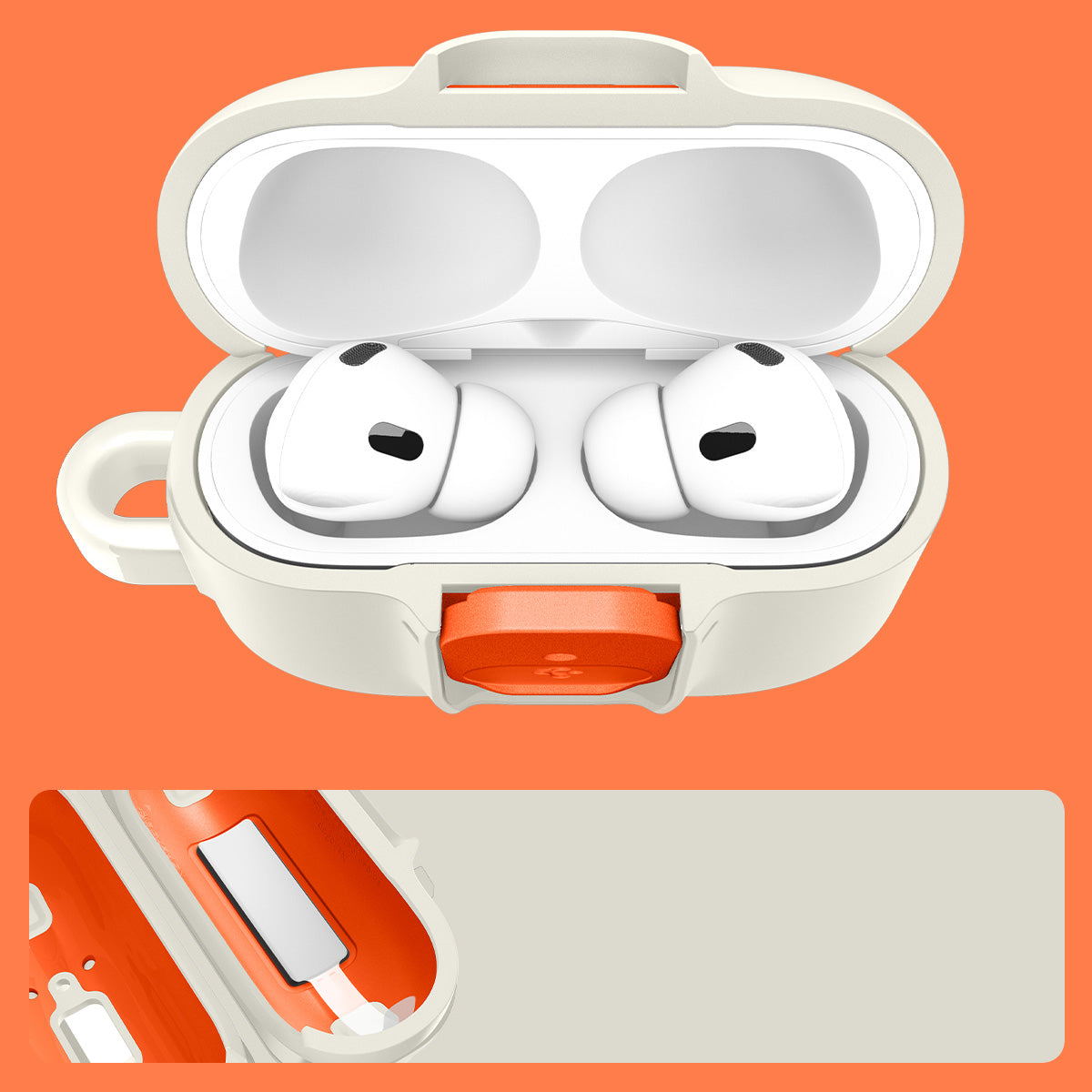 Hülle für Apple AirPods Pro 3, Spigen Nano Pop, Beige-Orange