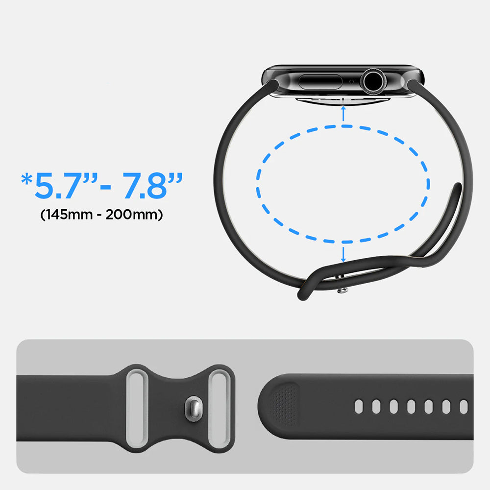 Armband für Apple Watch 49/46/45/44 mm, Spigen Nano Pop, Schwarz