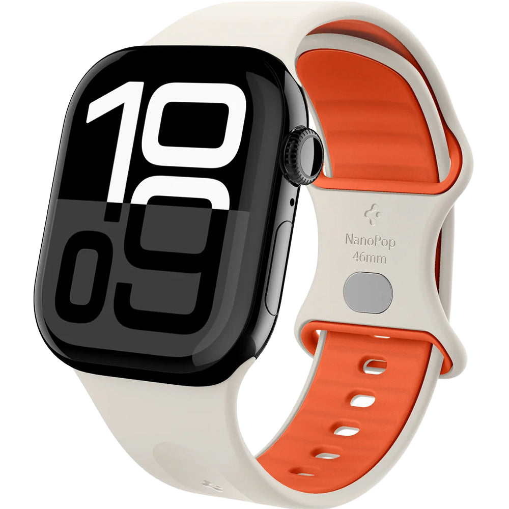 Armband für Apple Watch 49/46/45/44 mm, Spigen Nano Pop, Beige-Orange