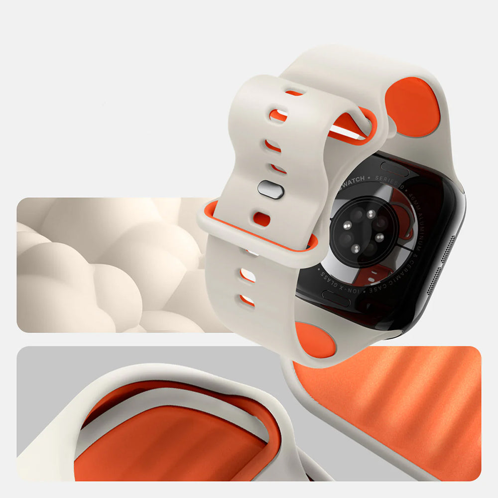 Armband für Apple Watch 49/46/45/44 mm, Spigen Nano Pop, Beige-Orange