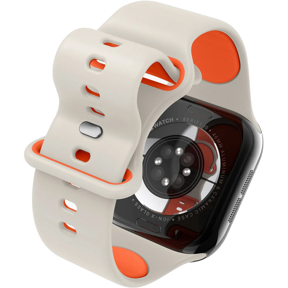 Armband für Apple Watch 49/46/45/44 mm, Spigen Nano Pop, Beige-Orange