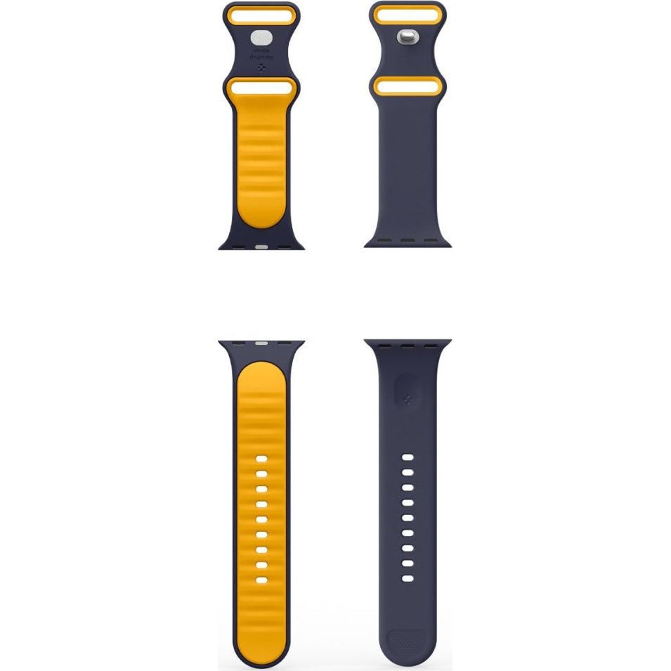 Armband für Apple Watch 49/46/45/44 mm, Spigen Nano Pop, Dunkelblau-Gelb