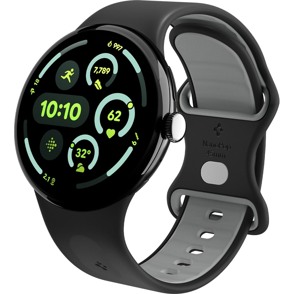 Armband für Pixel Watch 4/3/2/1 (41 mm), Spigen Nano Pop, Schwarz-Grau