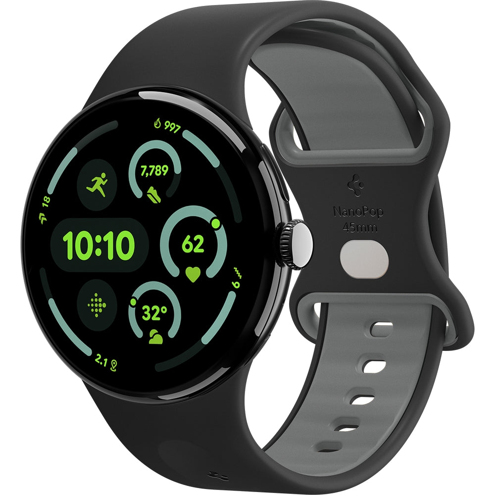 Armband für Pixel Watch 4/3 (45 mm), Spigen Nano Pop, Schwarz-Grau