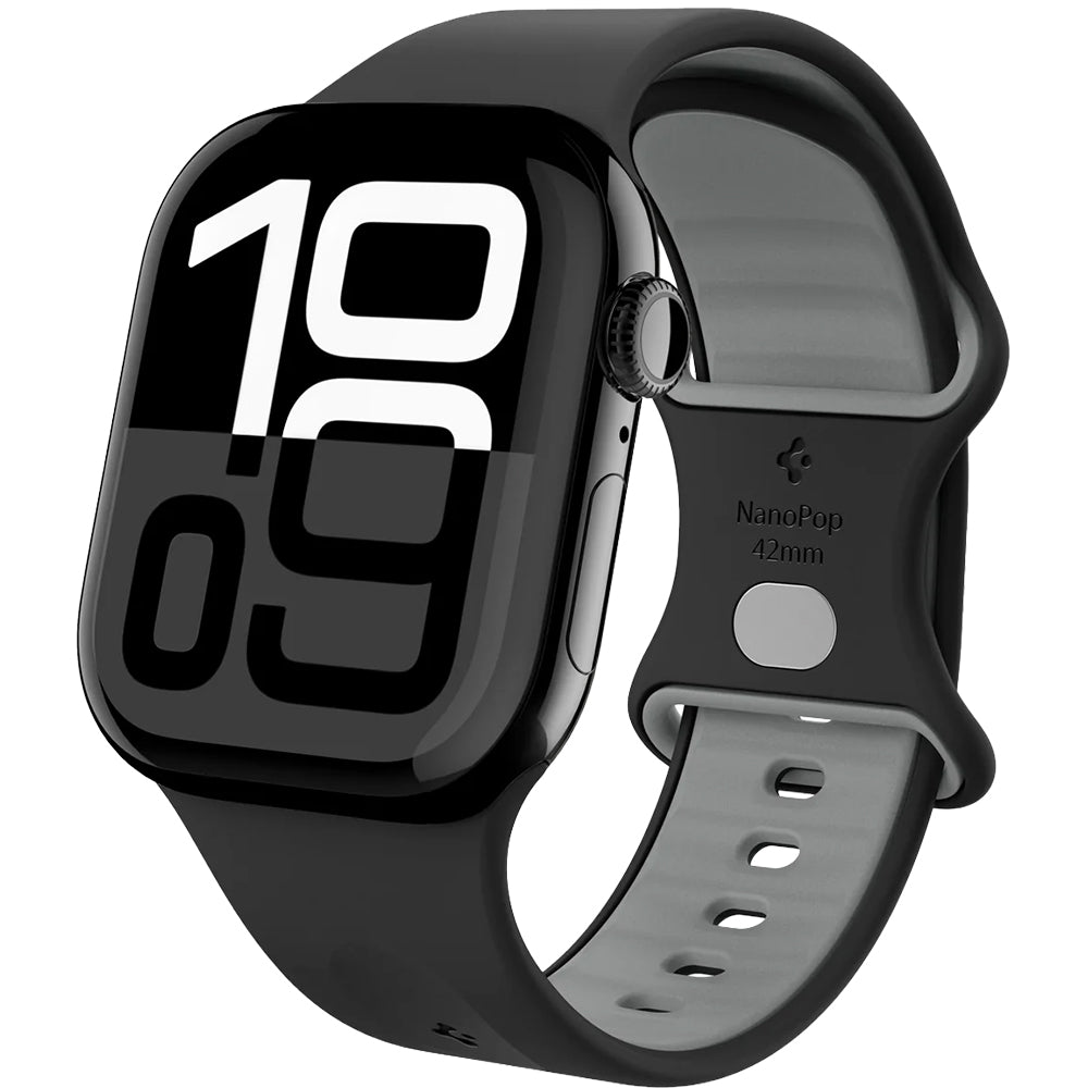 Armband für Apple Watch 42/41/40/38mm, Spigen Nano Pop, Schwarz-Grau