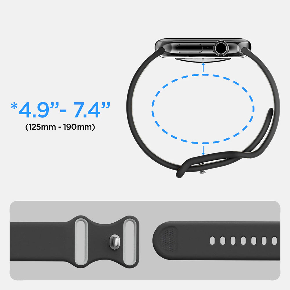 Armband für Apple Watch 42/41/40/38mm, Spigen Nano Pop, Schwarz-Grau