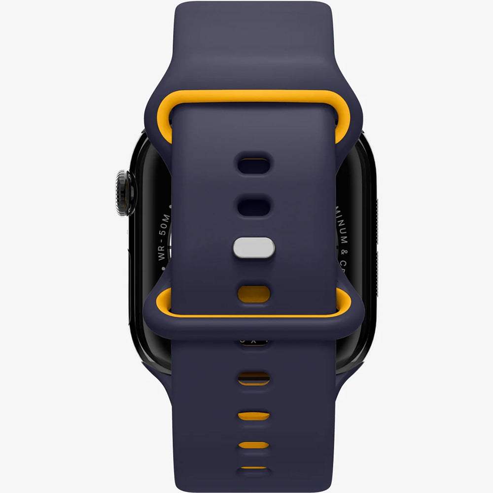 Armband für Apple Watch 42/41/40/38mm, Spigen Nano Pop, Dunkelblau-Gelb
