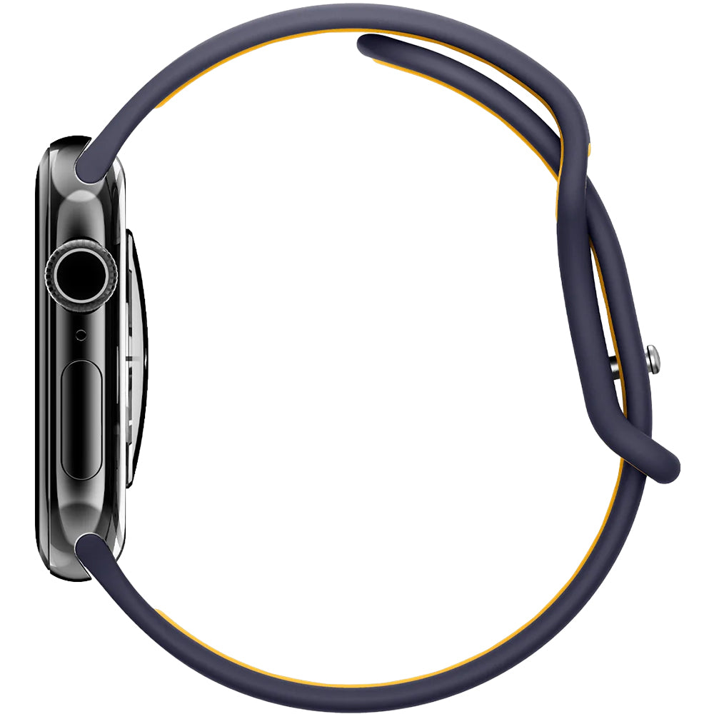 Armband für Apple Watch 42/41/40/38mm, Spigen Nano Pop, Dunkelblau-Gelb