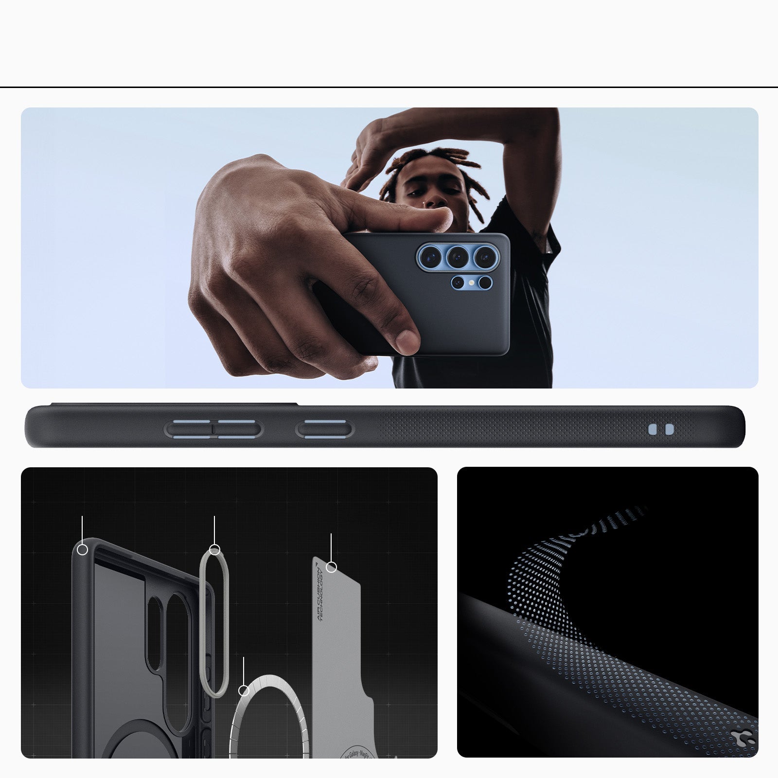 Handyhülle für Galaxy S25 Ultra, Spigen Nano Pop Mag mit MagSafe, Schwarz und Grau