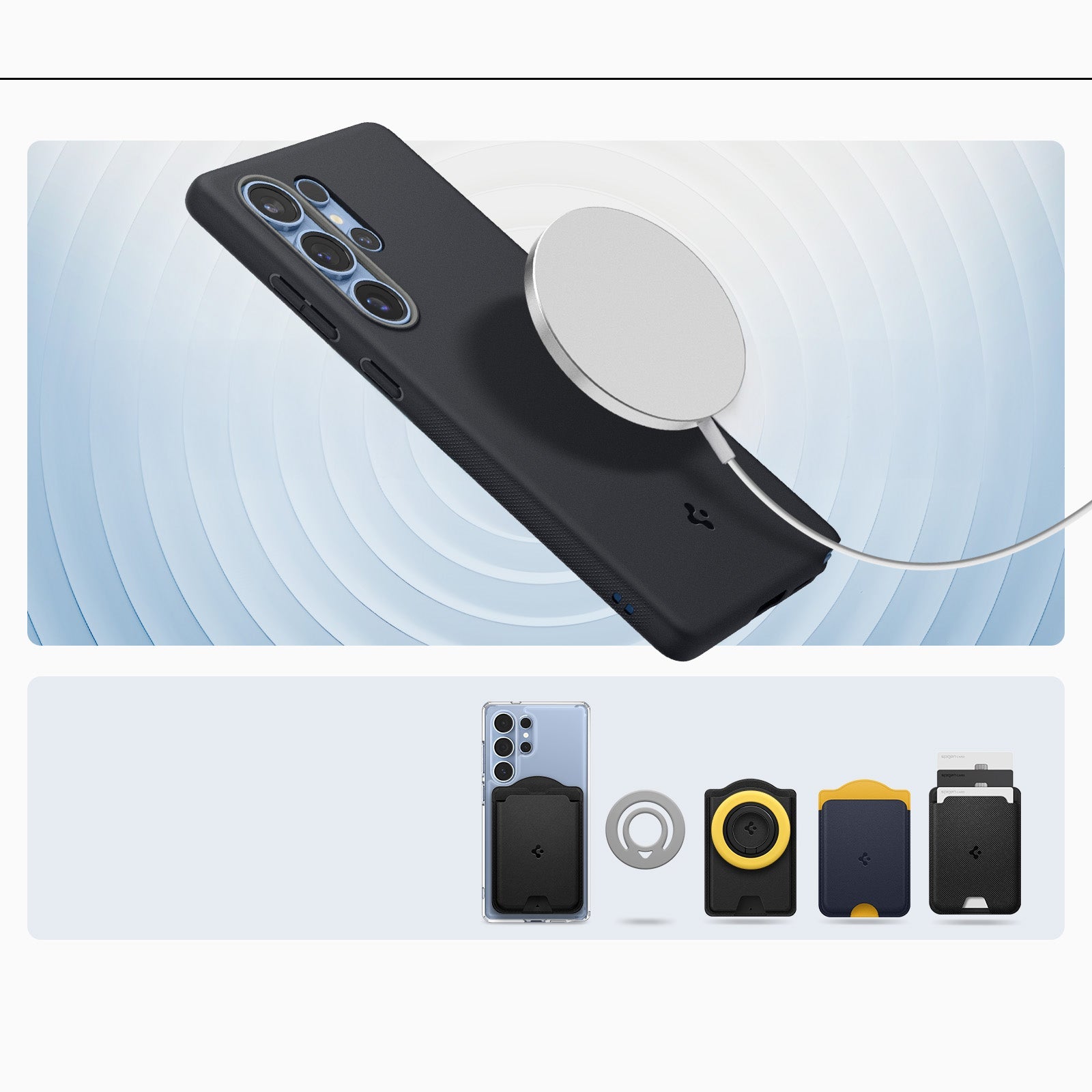 Handyhülle für Galaxy S25 Ultra, Spigen Nano Pop Mag mit MagSafe, Schwarz und Grau