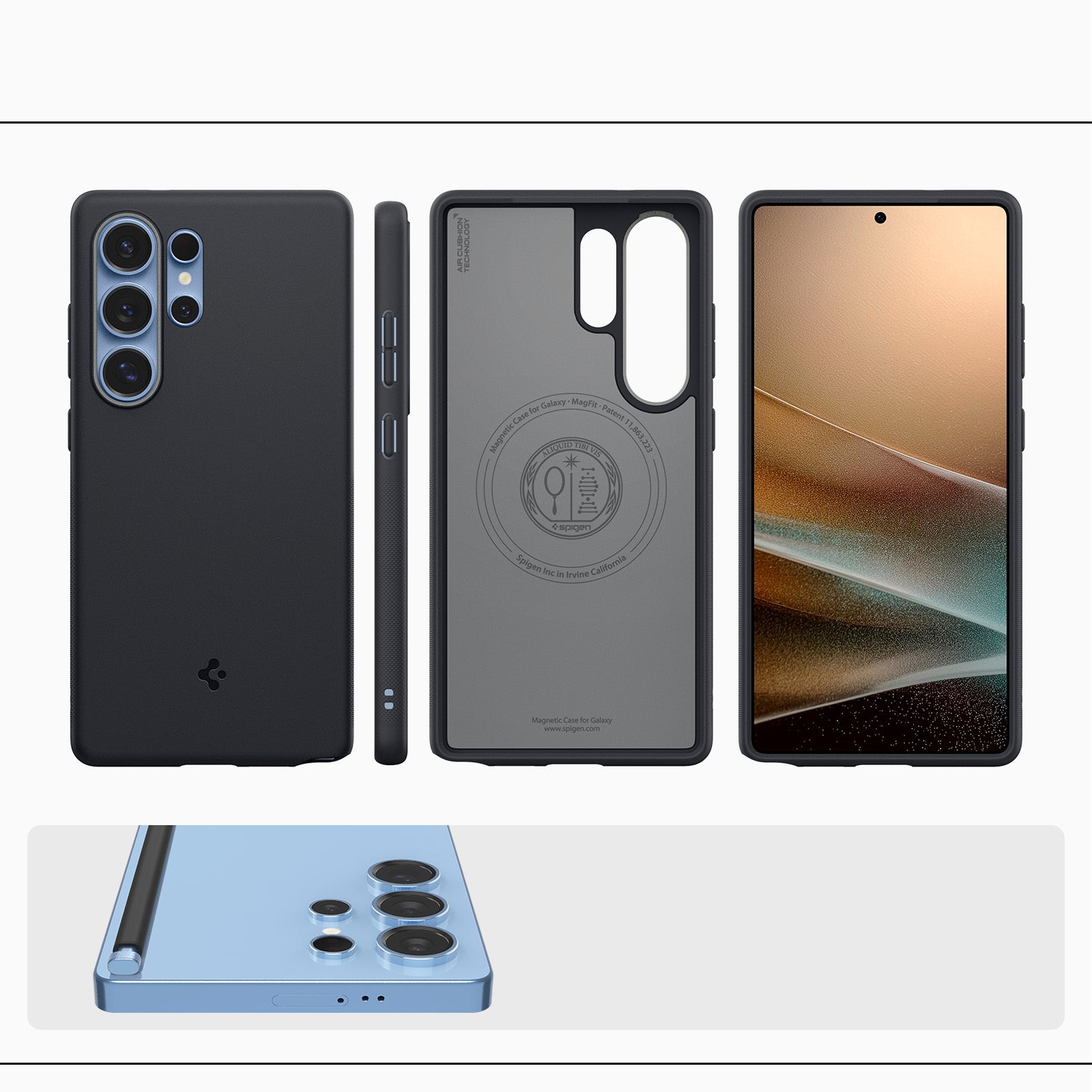 Handyhülle für Galaxy S25 Ultra, Spigen Nano Pop Mag mit MagSafe, Schwarz und Grau