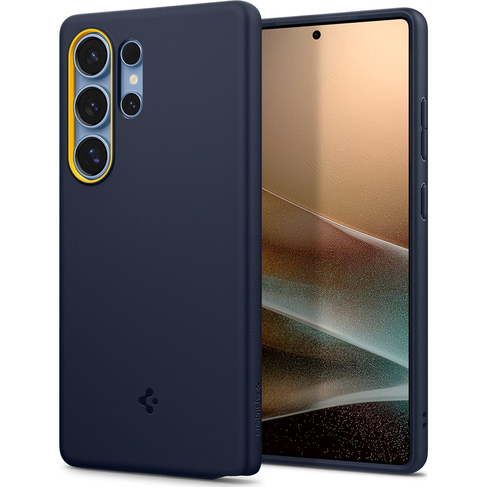Handyhülle für Galaxy S25 Ultra, Spigen Nano Pop Mag mit MagSafe, Dunkelblau und Gelb