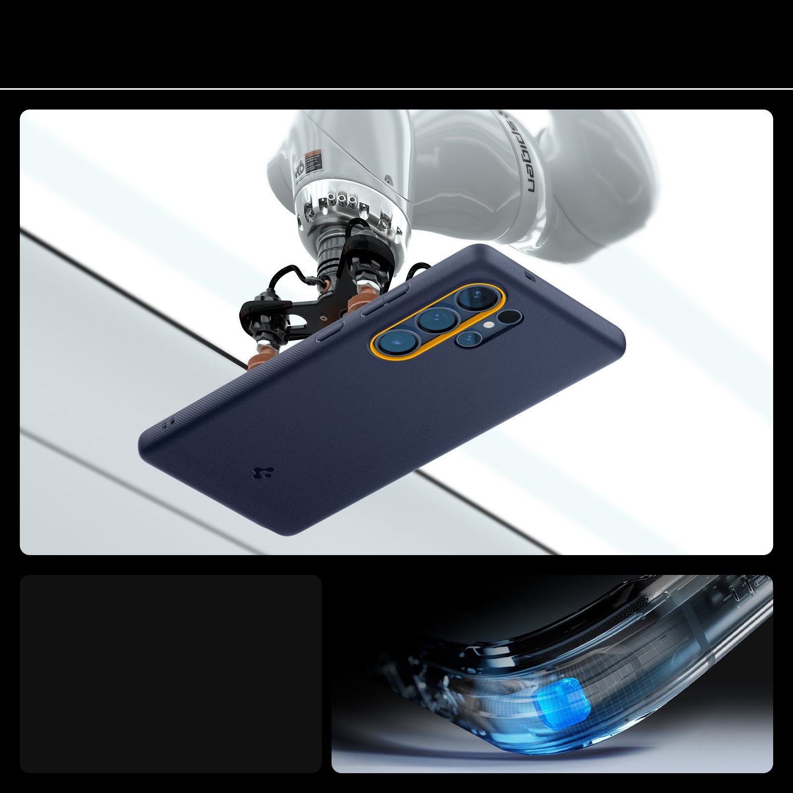Handyhülle für Galaxy S25 Ultra, Spigen Nano Pop Mag mit MagSafe, Dunkelblau und Gelb