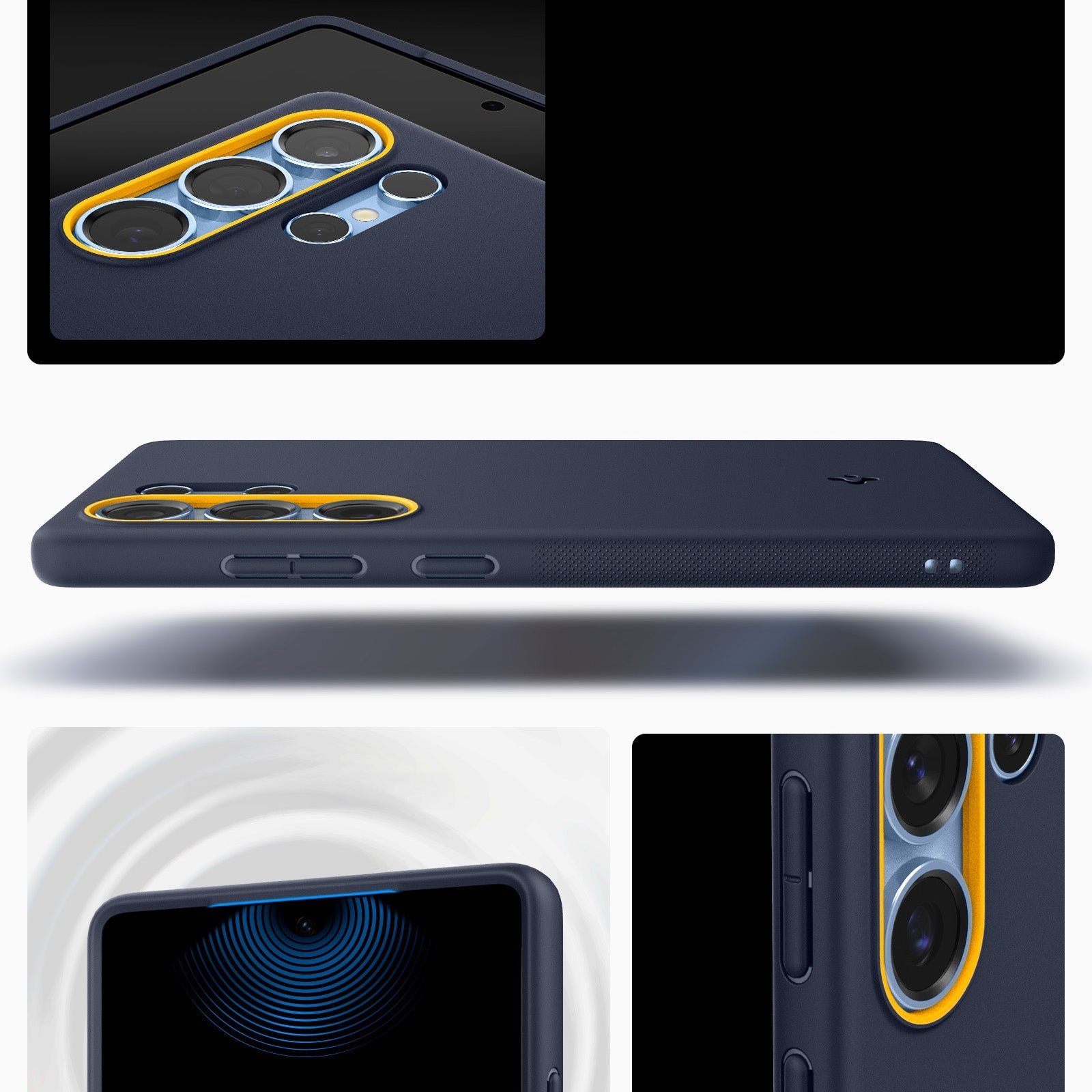 Handyhülle für Galaxy S25 Ultra, Spigen Nano Pop Mag mit MagSafe, Dunkelblau und Gelb