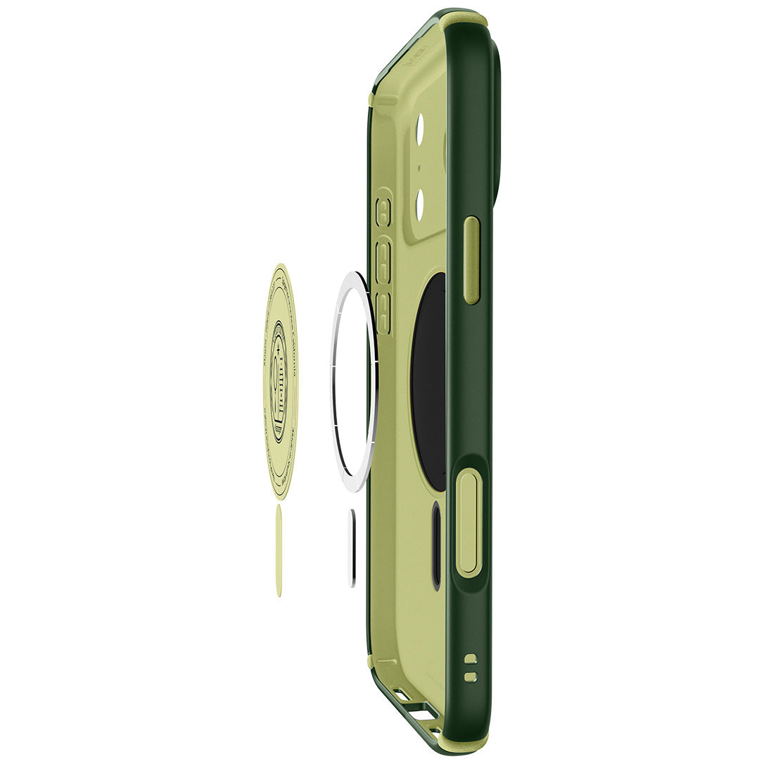 Handyhülle für iPhone 17 Pro, Spigen Nano Pop Hybrid Mag mit MagSafe, Grün