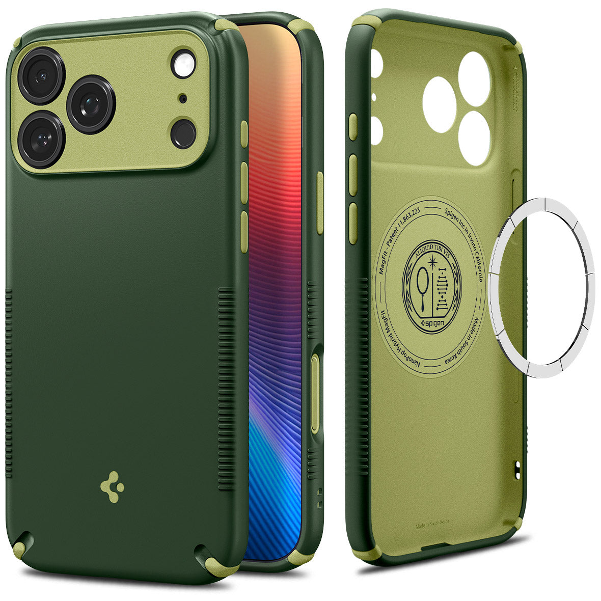 Handyhülle für iPhone 18 Pro, Spigen Nano Pop Hybrid Mag mit MagSafe, Grün (1/15)