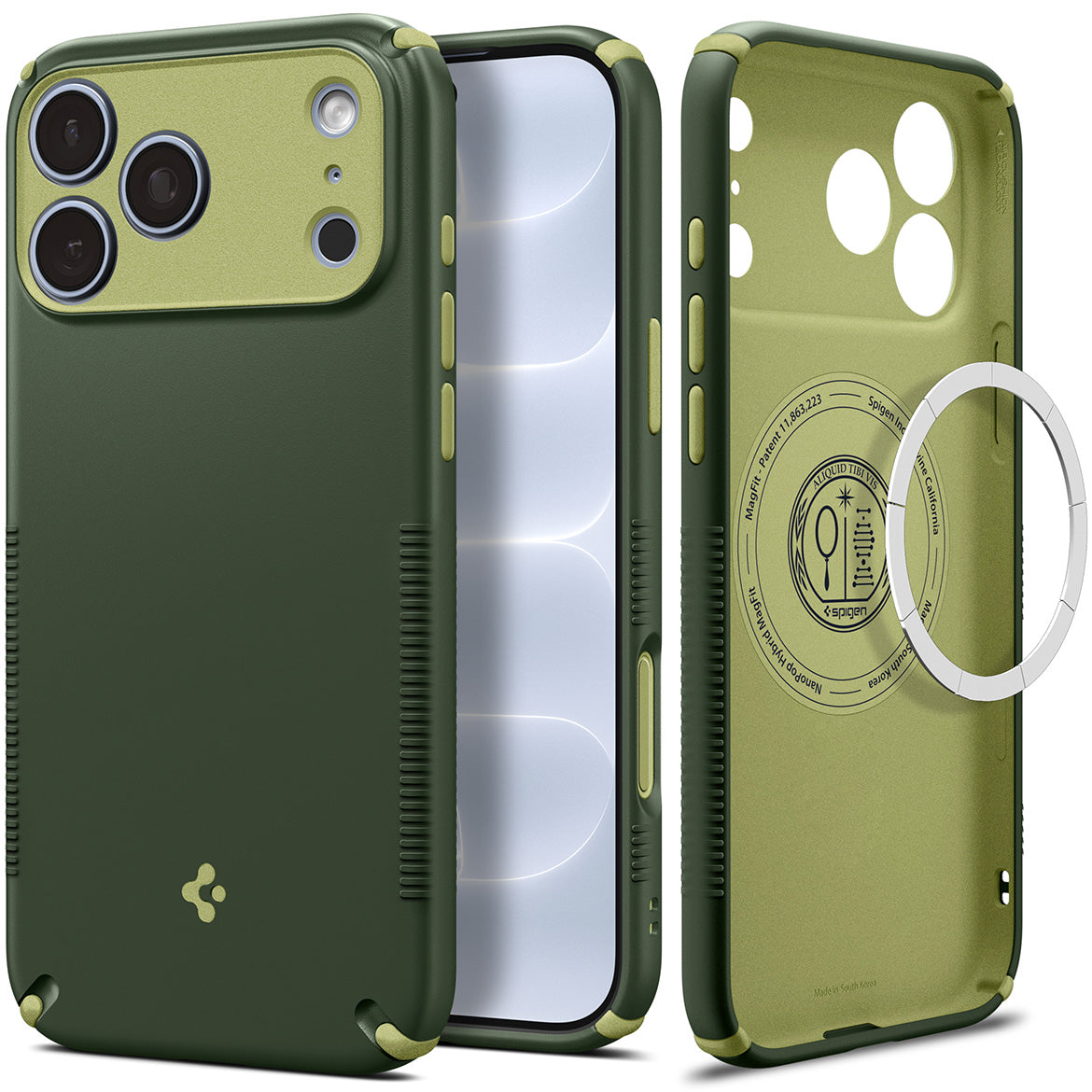 Handyhülle für iPhone 18 Pro, Spigen Nano Pop Hybrid Mag mit MagSafe, Grün (1/16)