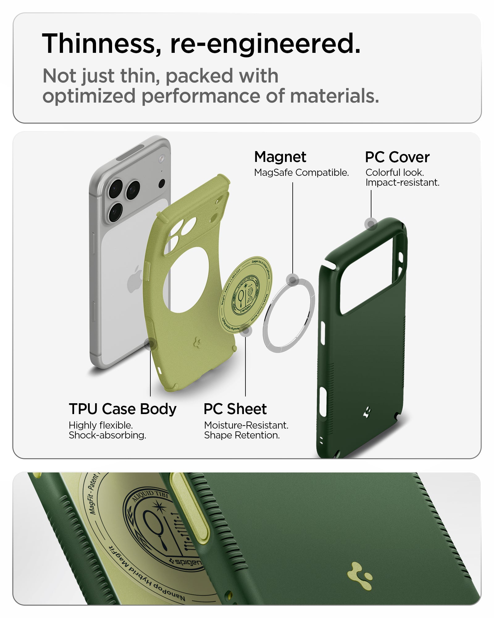 Handyhülle für iPhone 18 Pro, Spigen Nano Pop Hybrid Mag mit MagSafe, Grün (2/15)