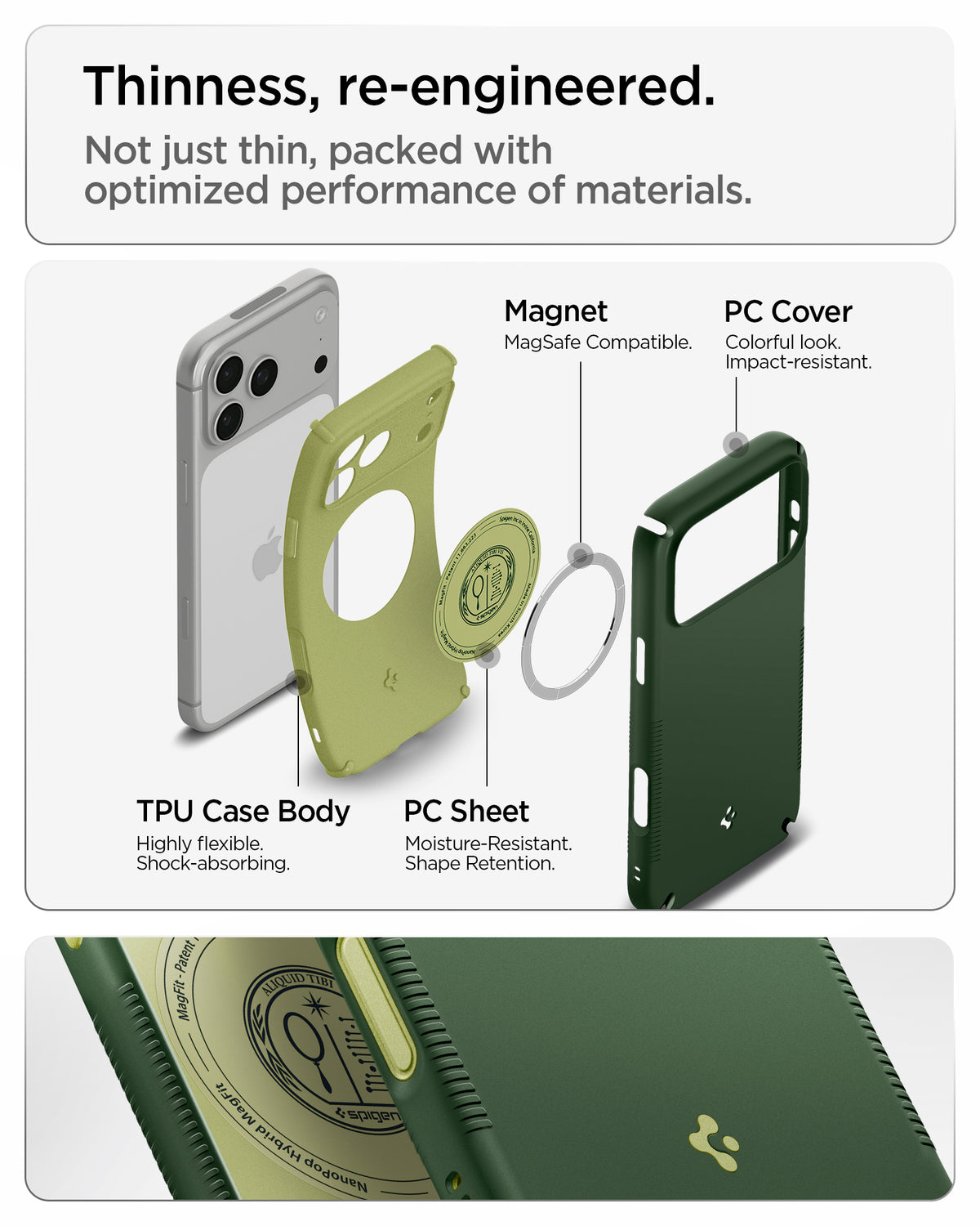 Handyhülle für iPhone 18 Pro, Spigen Nano Pop Hybrid Mag mit MagSafe, Grün (2/16)
