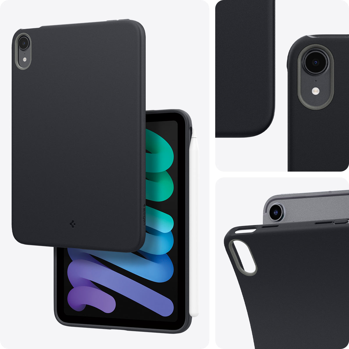 Hülle für iPad Mini 7 gen. 2024 / 6 gen. 2021, Spigen Nano Pop, Schwarz-Grau