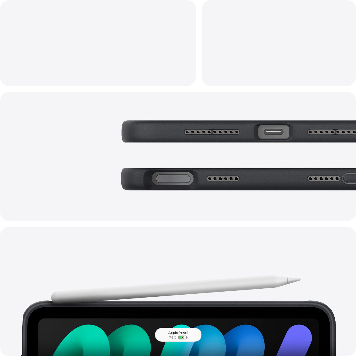 Hülle für iPad Mini 7 gen. 2024 / 6 gen. 2021, Spigen Nano Pop, Schwarz-Grau