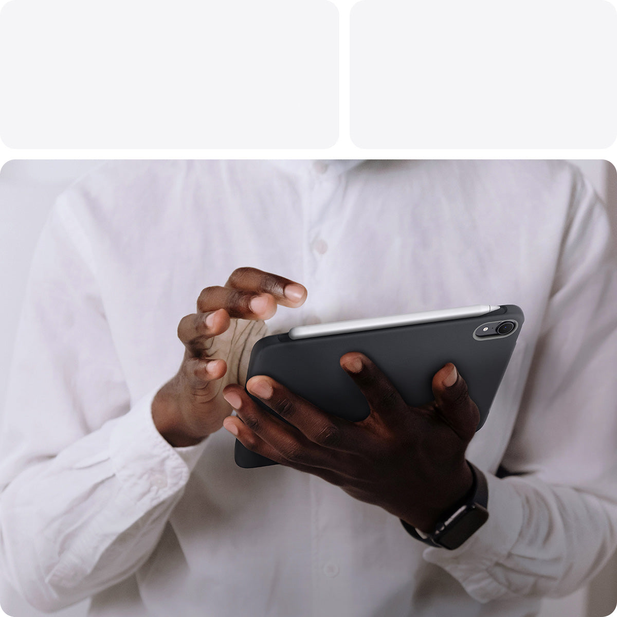 Hülle für iPad Mini 7 gen. 2024 / 6 gen. 2021, Spigen Nano Pop, Schwarz-Grau