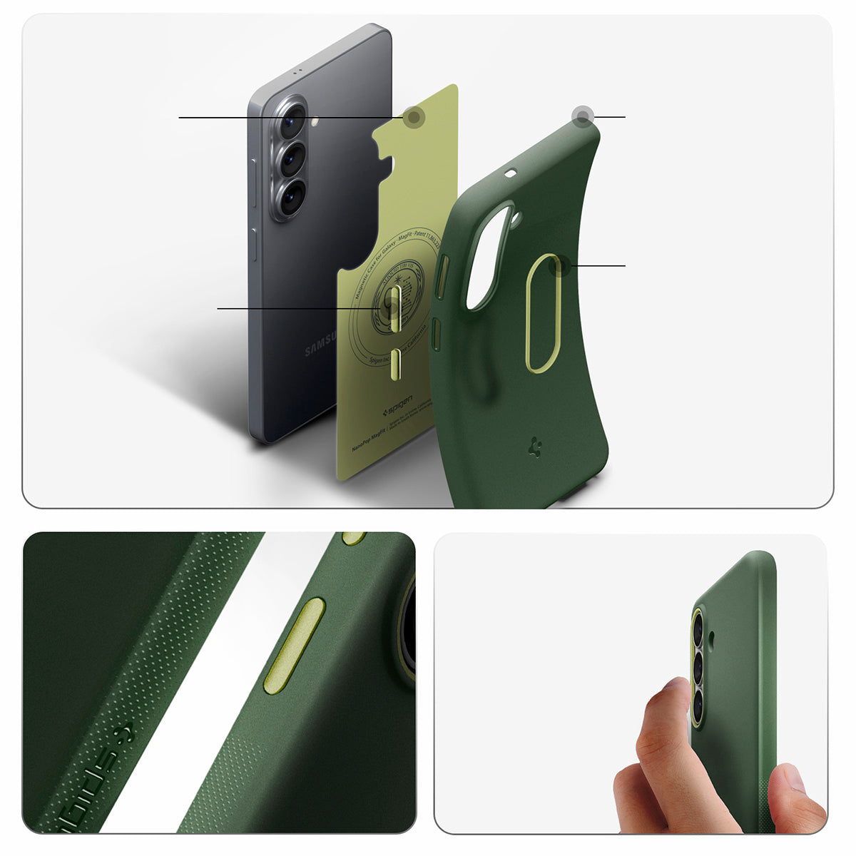 Handyhülle für Galaxy S26, Spigen Nano Pop Mag mit MagSafe, Grün