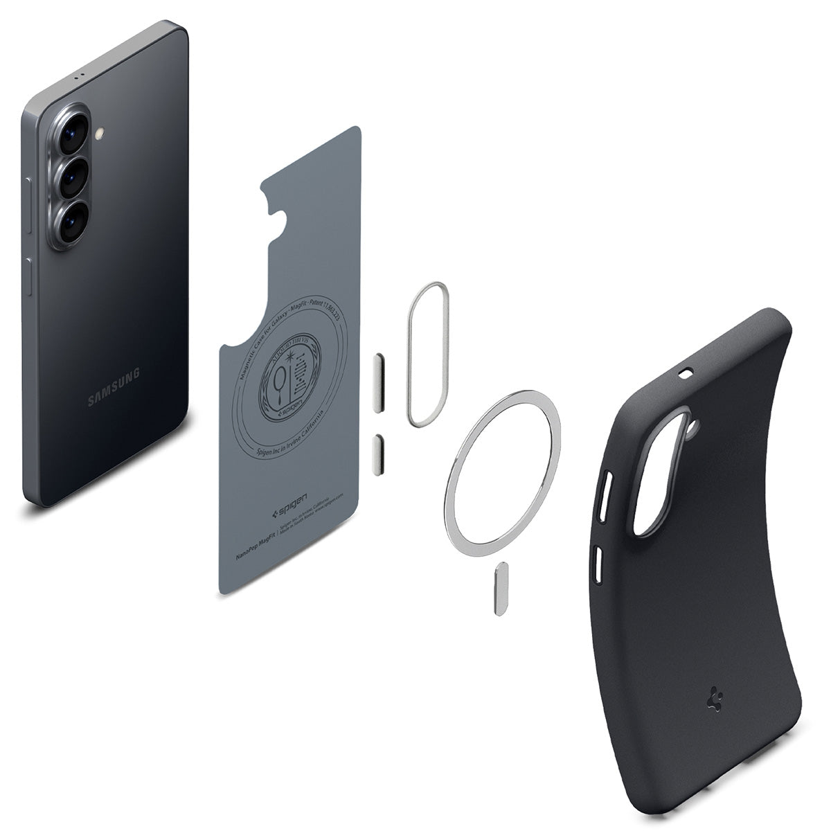 Handyhülle für Galaxy S26, Spigen Nano Pop Mag mit MagSafe, Schwarz-Grau