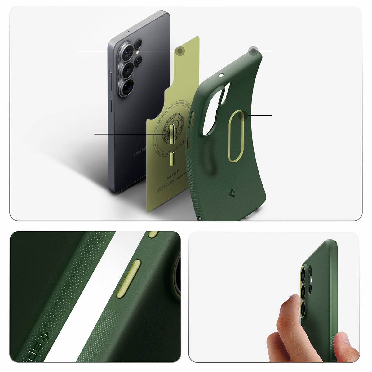 Handyhülle für Galaxy S26 Ultra, Spigen Nano Pop Mag mit MagSafe, Grün