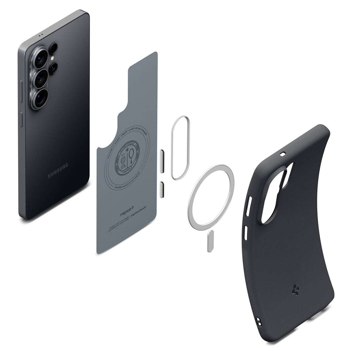 Handyhülle für Galaxy S26 Ultra, Spigen Nano Pop Mag mit MagSafe, Schwarz und Grau