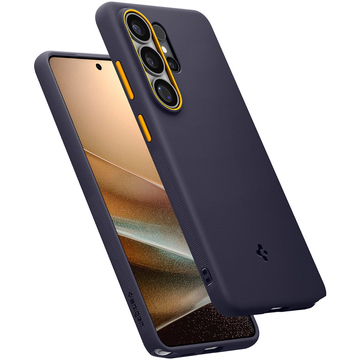 Handyhülle für Galaxy S26 Ultra, Spigen Nano Pop Mag mit MagSafe, Dunkelblau-Gelb