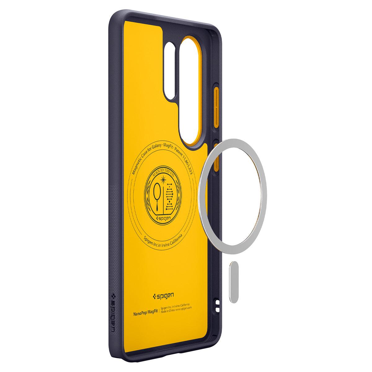 Handyhülle für Galaxy S26 Ultra, Spigen Nano Pop Mag mit MagSafe, Dunkelblau-Gelb